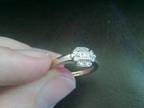 NEW 9CT WHITE gold diamonds ring size l,  unwanted gift....